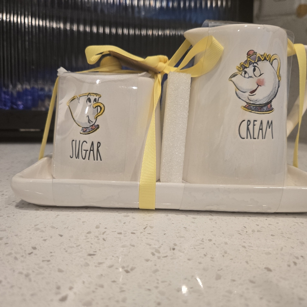 Rae Dunn White Sugar and Cream Set